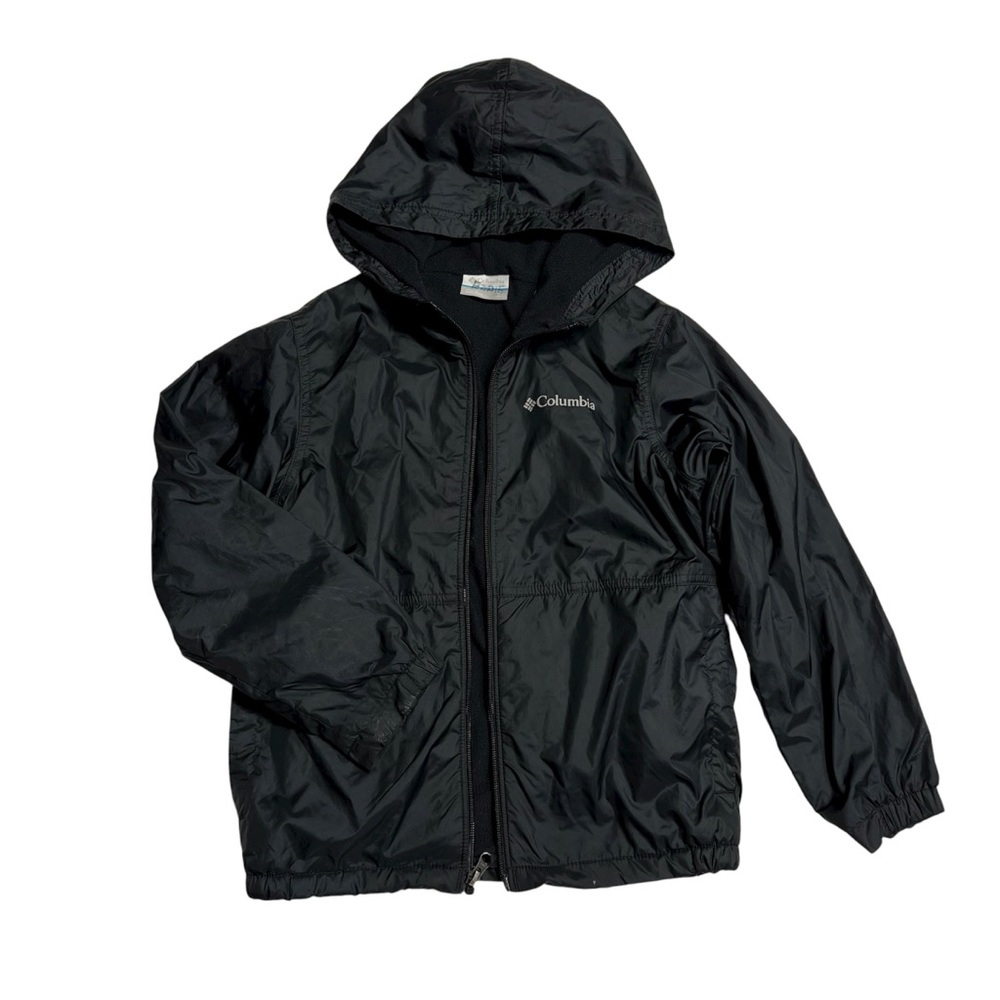 Columbia jacket Kids Black windbreaker fleece lined lightweight jacket